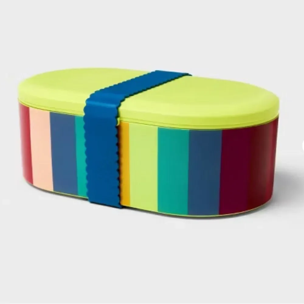 TABITHA BROWN NWT RAINBOW STRIPED LUNCH BENTO BOX
